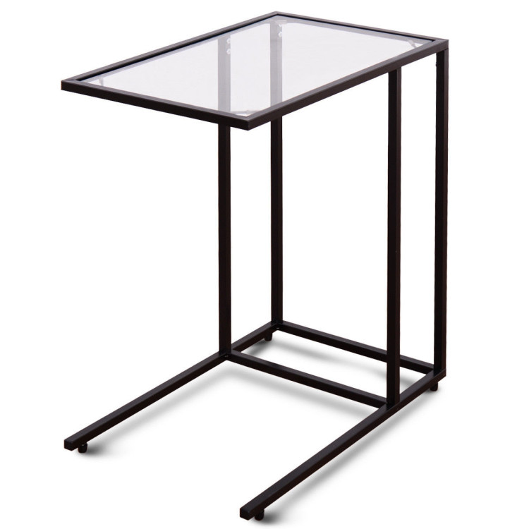 Sofa End Table Coffee Side Table with Glass TopCostway Gallery View 13 of 13