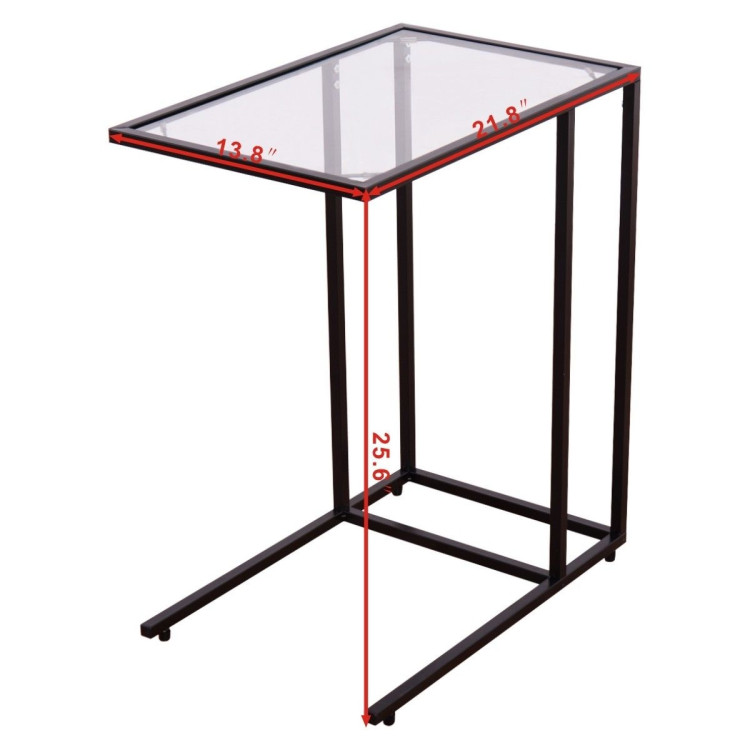 Sofa End Table Coffee Side Table with Glass TopCostway Gallery View 4 of 13