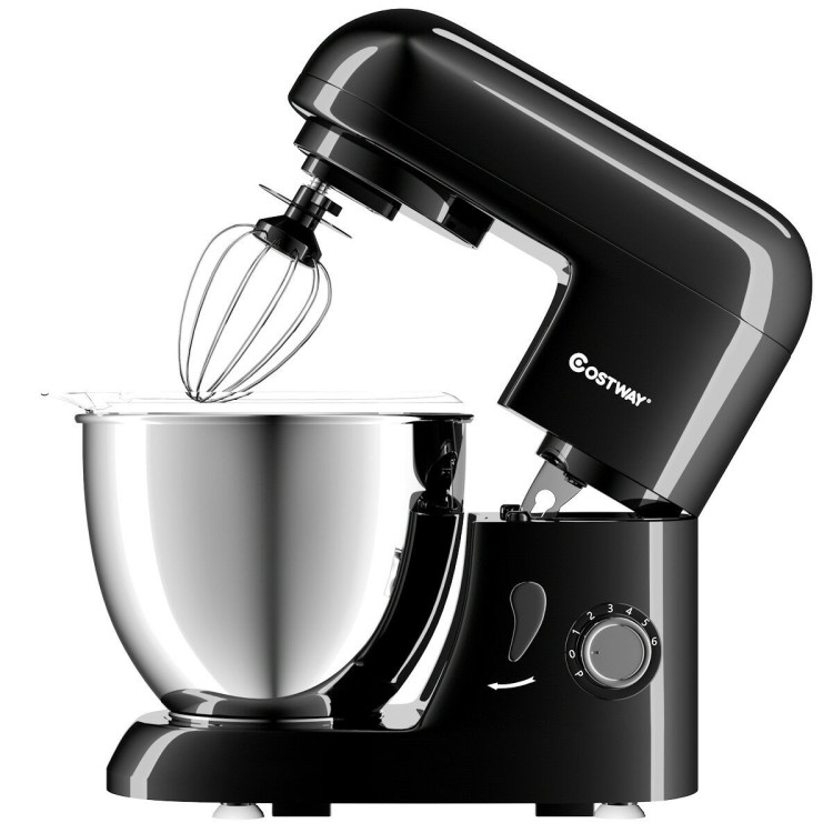4.3 Qt 550 W Tilt-Head Stainless Steel Bowl Electric Food Stand Mixer-BlackCostway Gallery View 3 of 9