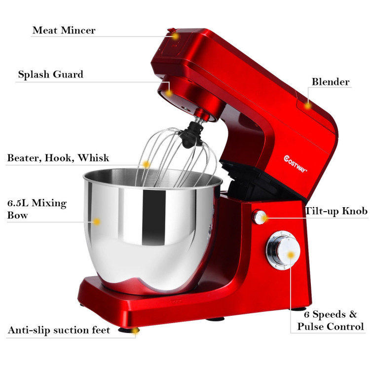 3-in-1 Upgraded Stand Mixer with 7 qt. Stainless Steel BowlCostway Gallery View 7 of 11