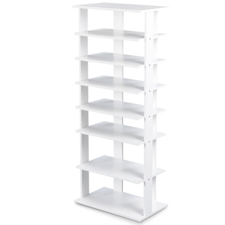 7-Tier Dual 14 Pair Shoe Rack Free Standing Concise Shelves StorageCostway Gallery View 7 of 13
