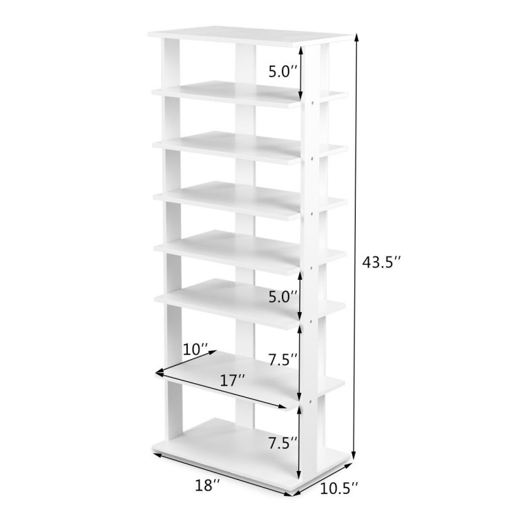 7 Tiers Vertical Shoe Rack Free Standing Concise Shelves StorageCostway Gallery View 16 of 33