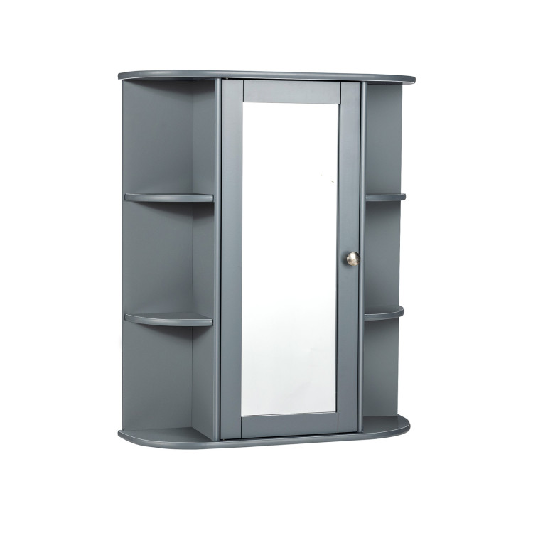 Bathroom Wall Mount Storage Cabinet Single Door with Height Adjustable Shelf  - Costway
