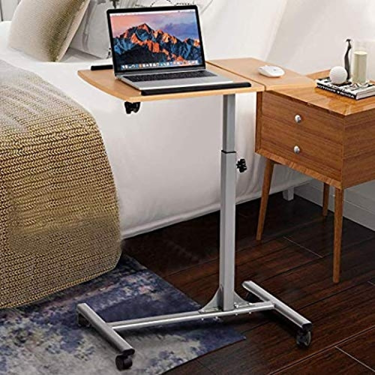 Adjustable Laptop Desk With Stand Holder And WheelsCostway Gallery View 7 of 9