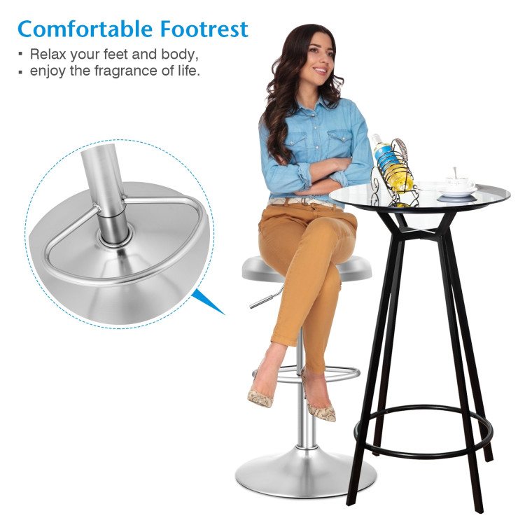 Modern Swivel Adjustable Height Bar Stool with Footrest for Pub Bistro Kitchen DiningCostway Gallery View 10 of 10