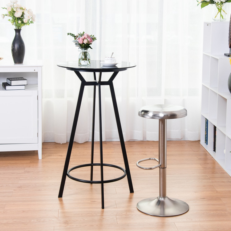 Modern Swivel Adjustable Height Bar Stool with Footrest for Pub Bistro Kitchen DiningCostway Gallery View 8 of 10