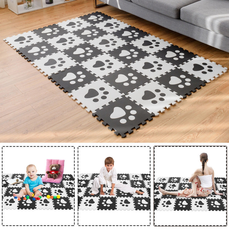 24 Pieces Baby Kids Carpet Puzzle Exercise MatCostway Gallery View 7 of 14