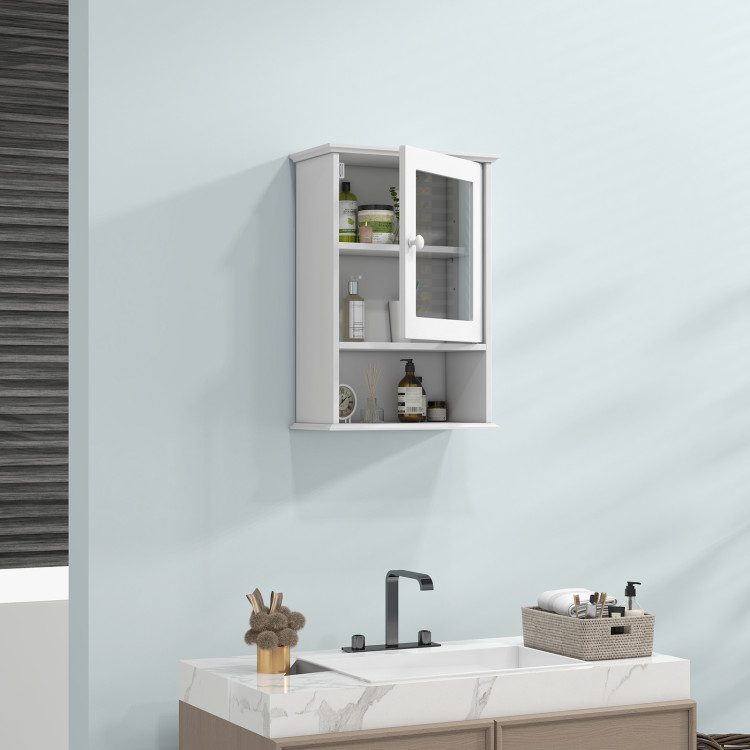Bathroom Wall Mounted Storage Cabinet with Adjustable Shelf & Towel Ba –  Quality Home Distribution