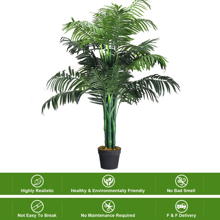 3.5 Feet Artificial Areca Palm Decorative Silk Tree with BasketCostway Gallery View 10 of 15