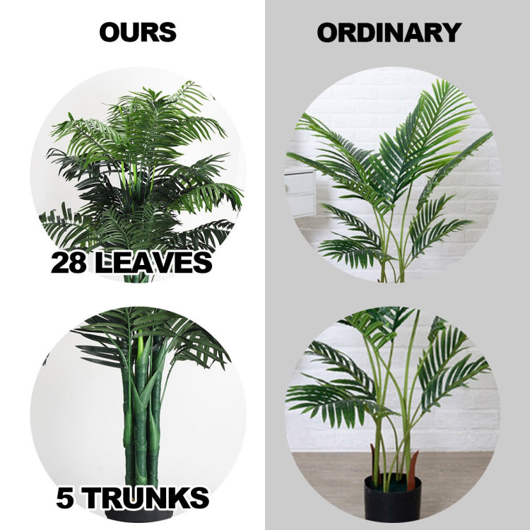 3.5 Feet Artificial Areca Palm Decorative Silk Tree with BasketCostway Gallery View 11 of 15