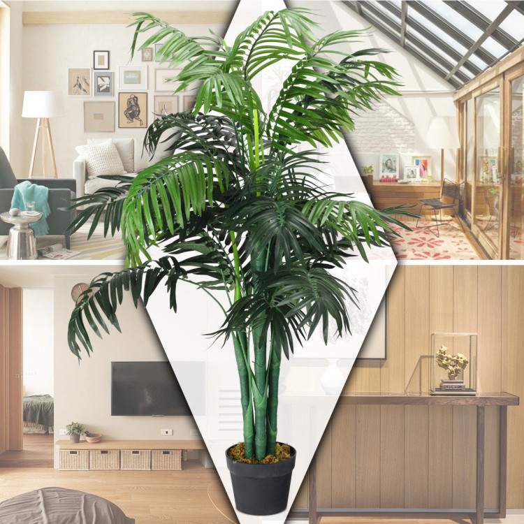 3.5 Feet Artificial Areca Palm Decorative Silk Tree with BasketCostway Gallery View 4 of 15