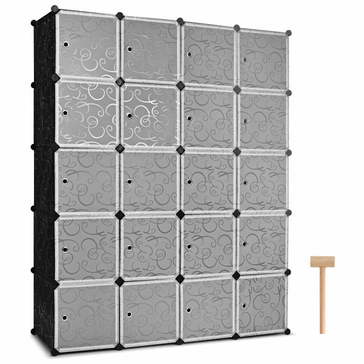 20-Cube DIY Plastic Cube Storage Organizer with DoorsCostway Gallery View 1 of 13