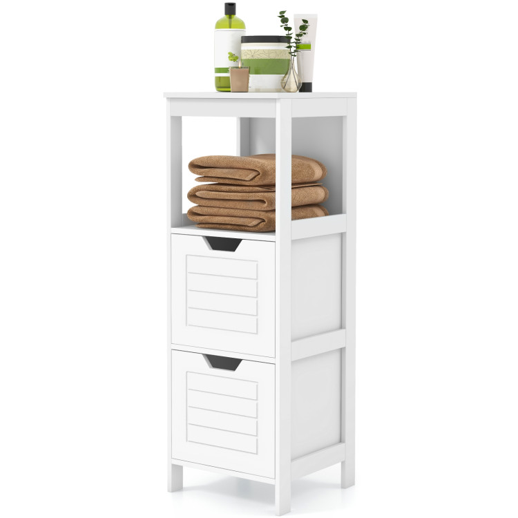 Costway Bathroom Wooden Floor Cabinet Multifunction Storage Rack Organizer  Stand Bedroom : Target