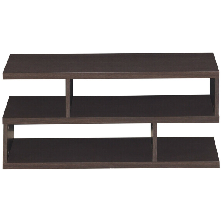 3-Tier Rectangular Modern Coffee Table with Storage ShelfCostway Gallery View 9 of 11