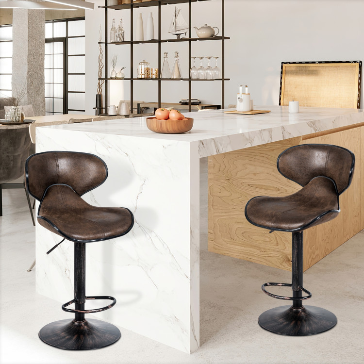 Set of 2 Adjustable Bar Stools for CounterCostway Gallery View 6 of 10