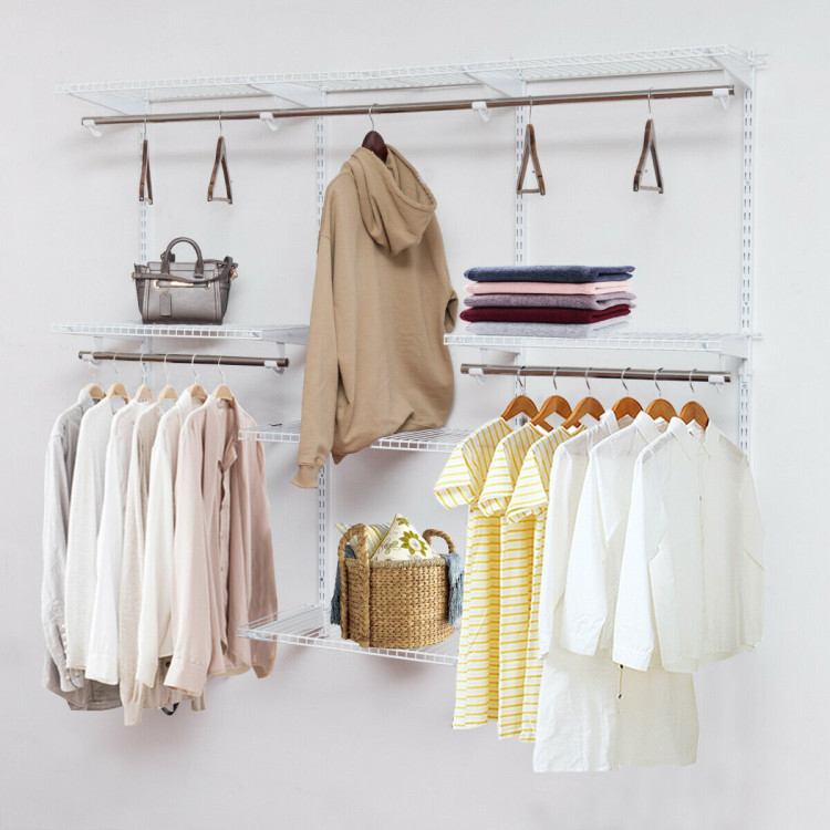 Adjustable Wall Mounted Closet Rack System with ShelfCostway Gallery View 8 of 11