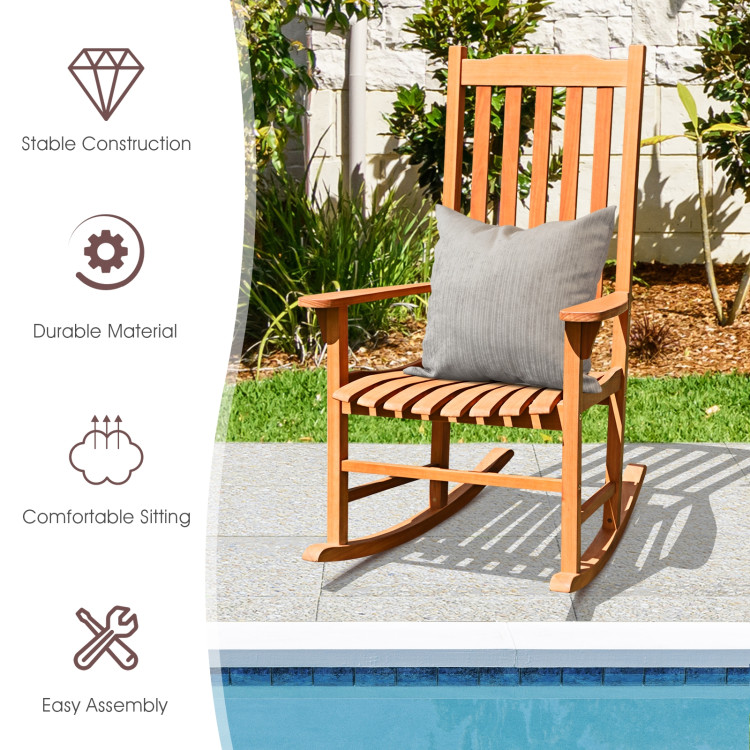 Outdoor Rocking Chair Single Rocker for Patio Deck Costway Gallery View 3 of 10