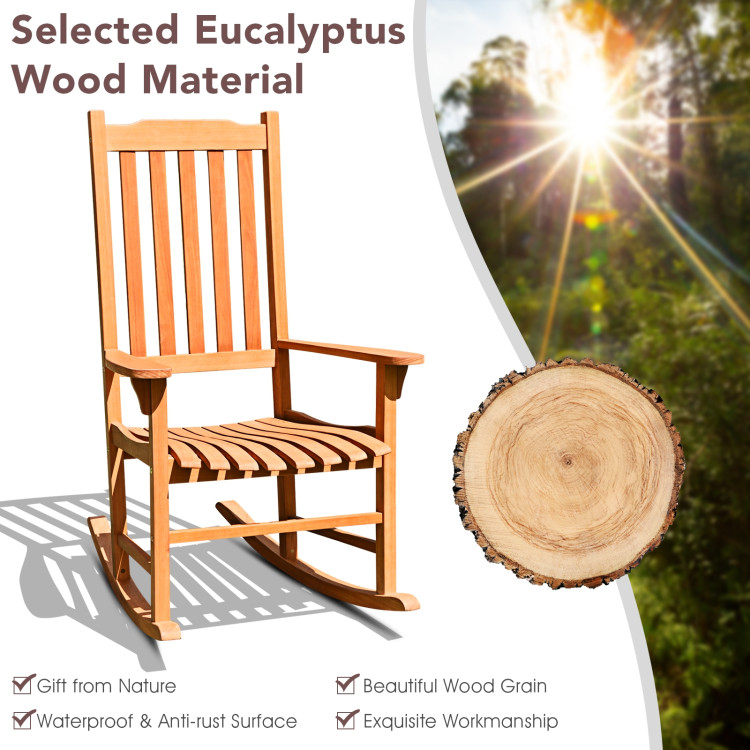 Outdoor Rocking Chair Single Rocker for Patio Deck Costway Gallery View 5 of 10