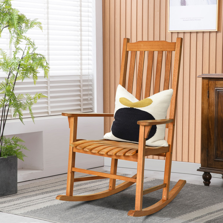 Outdoor Rocking Chair Single Rocker for Patio Deck Costway Gallery View 6 of 10