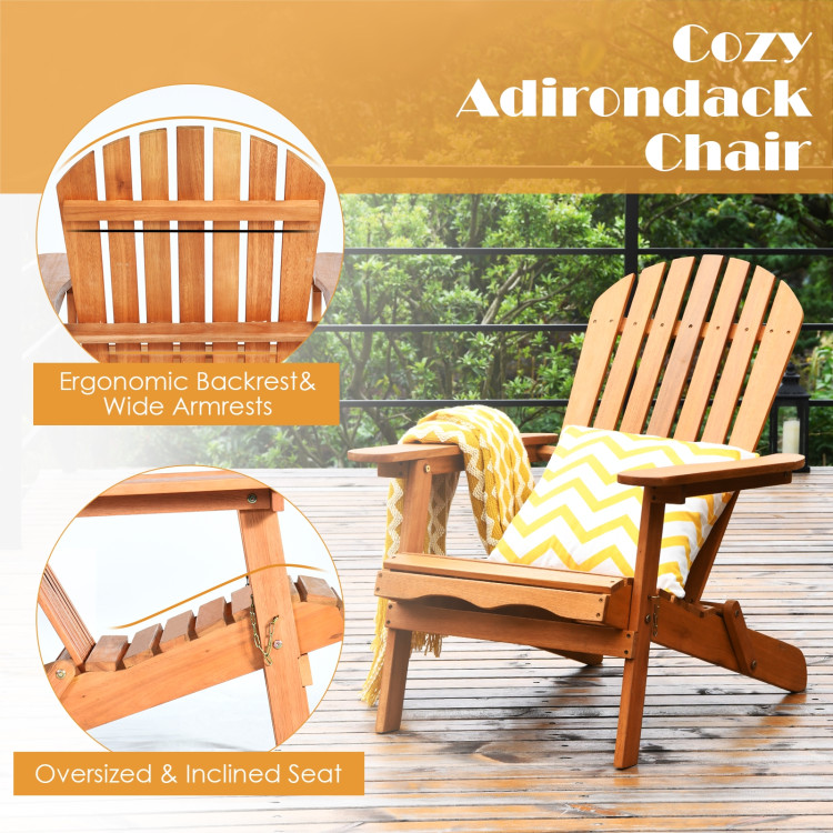 3 Pieces Adirondack Chair Set with Widened ArmrestCostway Gallery View 8 of 9