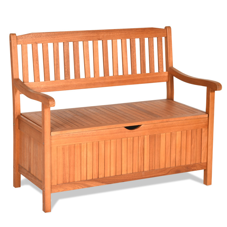 33 Gallon Wooden Storage Bench with Liner for Patio Garden PorchCostway Gallery View 1 of 11