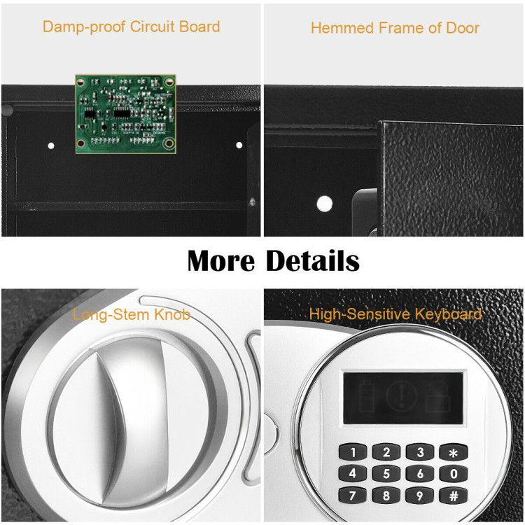 2-Layer Safe Deposit Box with Digital KeypadCostway Gallery View 11 of 12