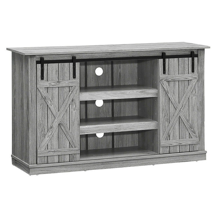 Sliding Barn TV Stand Console Table-GrayCostway Gallery View 1 of 11