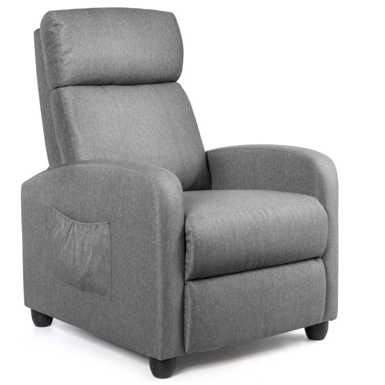 Recliner Sofa Wingback Chair with Massage Function-GrayCostway Gallery View 1 of 12