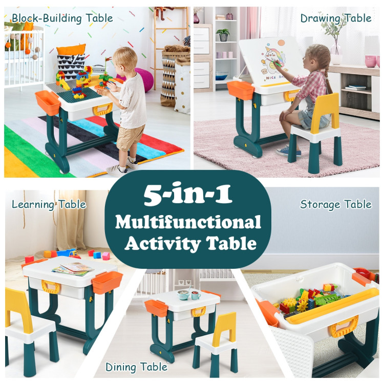 5-in-1 Kids Activity Table SetCostway Gallery View 9 of 11