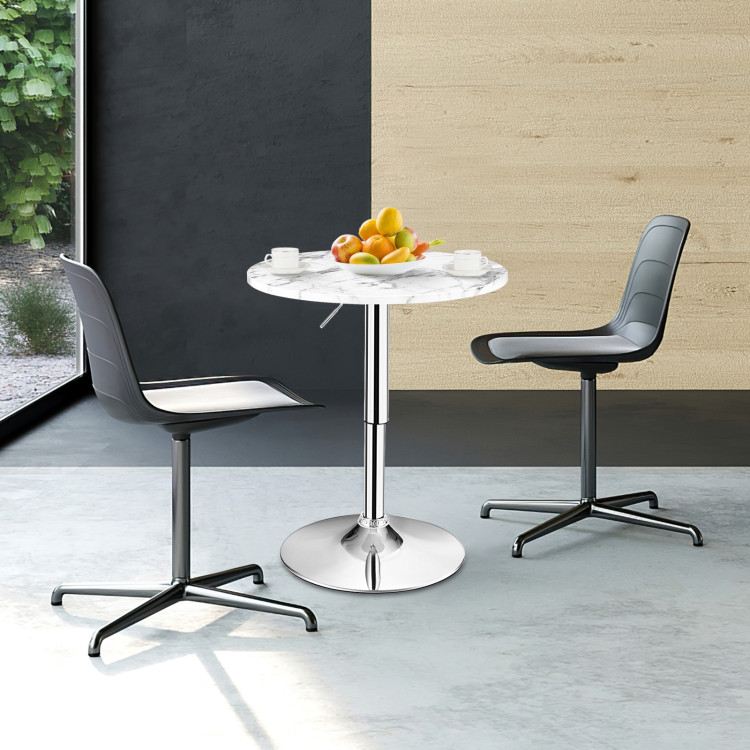 360° Swivel Cocktail Pub Table with Sliver Leg and Base-WhiteCostway Gallery View 6 of 10