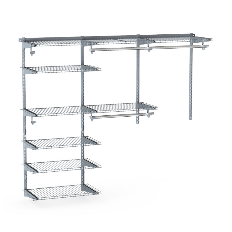 Adjustable Wall Mounted Closet Rack System with Shelf - Costway