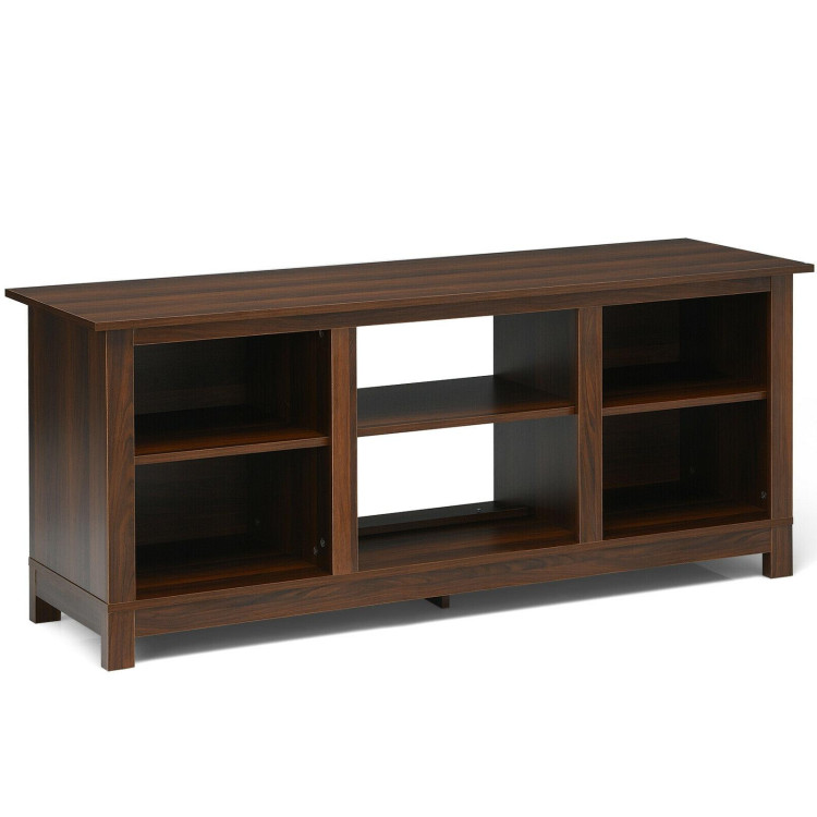 2-Tier 58 Inch TV Stand Entertainment Media Console Center-WalnutCostway Gallery View 1 of 13