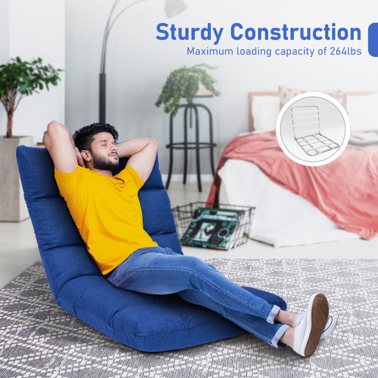 14-Position Adjustable Folding Lazy Gaming Sofa - Costway