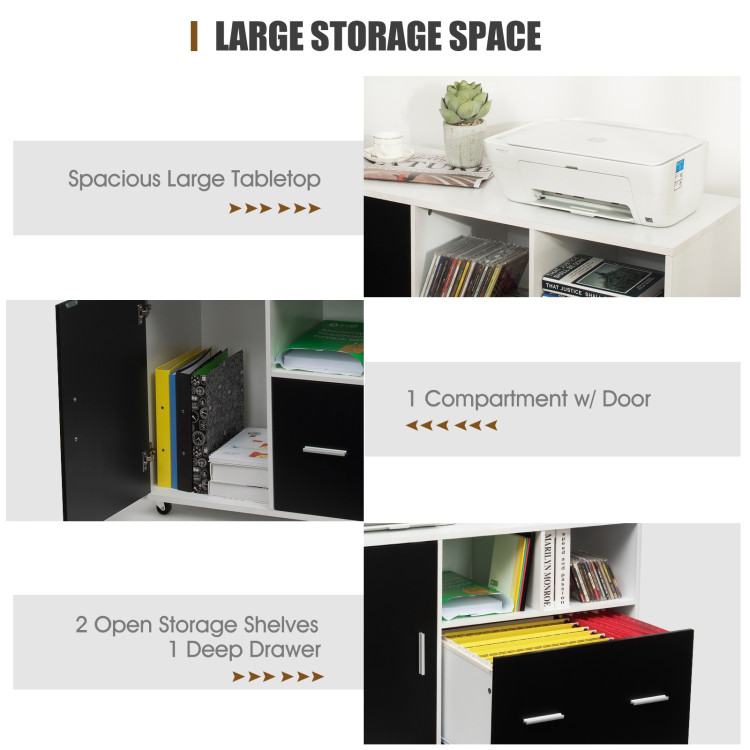 Lateral Mobile File Storage CabinetCostway Gallery View 7 of 10