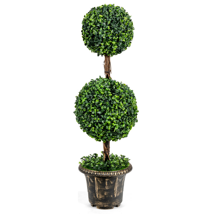 36 Inch Artificial Double Ball Tree Indoor and Outdoor UV ProtectionCostway Gallery View 9 of 10