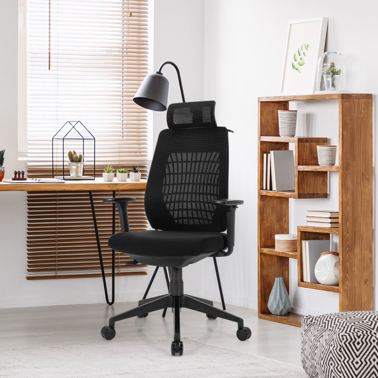 High Back Mesh Office Chair with Clothes HangerCostway Gallery View 8 of 12