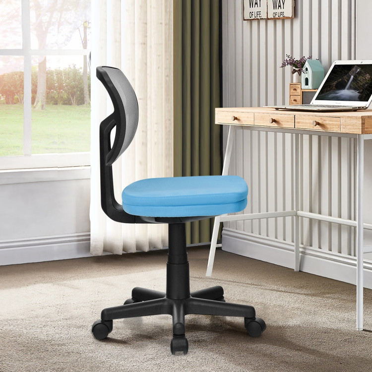 Armless Computer Chair with Height Adjustment and Breathable Mesh for Home Office-BlueCostway Gallery View 6 of 12