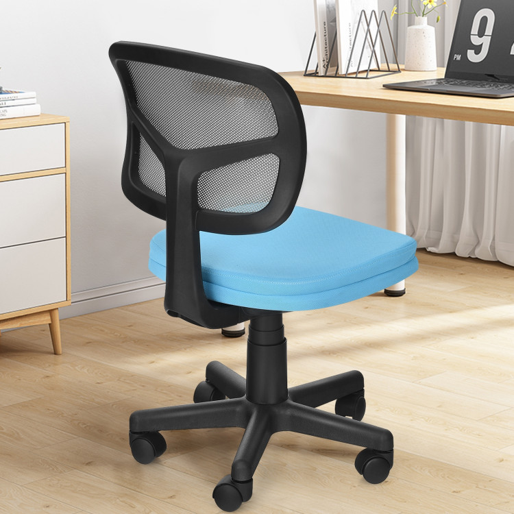Armless Computer Chair with Height Adjustment and Breathable Mesh for Home Office-BlueCostway Gallery View 7 of 12