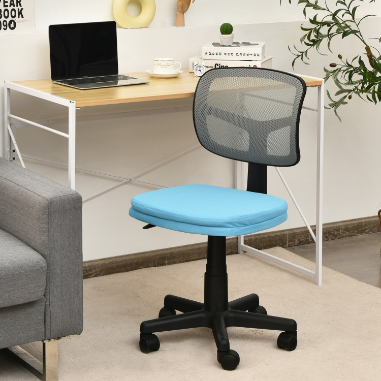 Armless Computer Chair with Height Adjustment and Breathable Mesh for Home Office-BlueCostway Gallery View 1 of 12