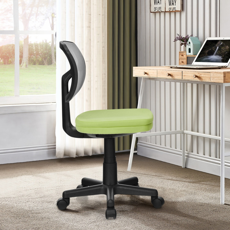 Armless Computer Chair with Height Adjustment and Breathable Mesh for Home Office-GreenCostway Gallery View 6 of 12