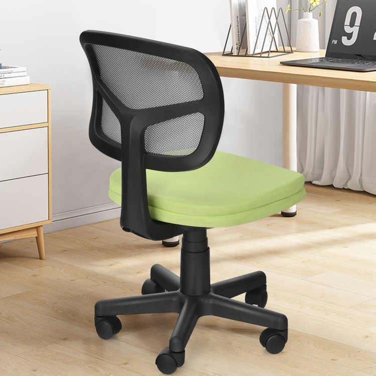 Armless Computer Chair with Height Adjustment and Breathable Mesh for Home Office-GreenCostway Gallery View 7 of 12