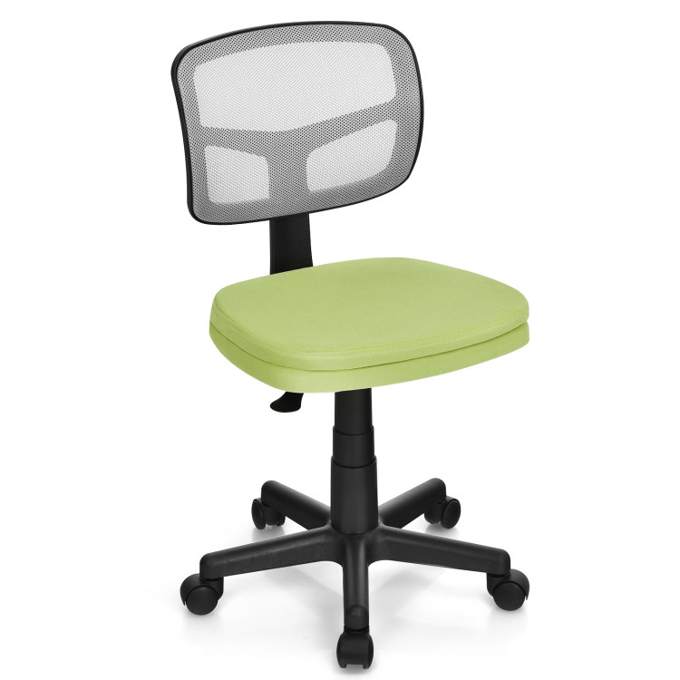Armless Computer Chair with Height Adjustment and Breathable Mesh for Home Office-GreenCostway Gallery View 3 of 12