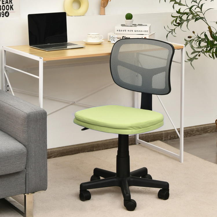 Armless Computer Chair with Height Adjustment and Breathable Mesh for Home Office-GreenCostway Gallery View 1 of 12