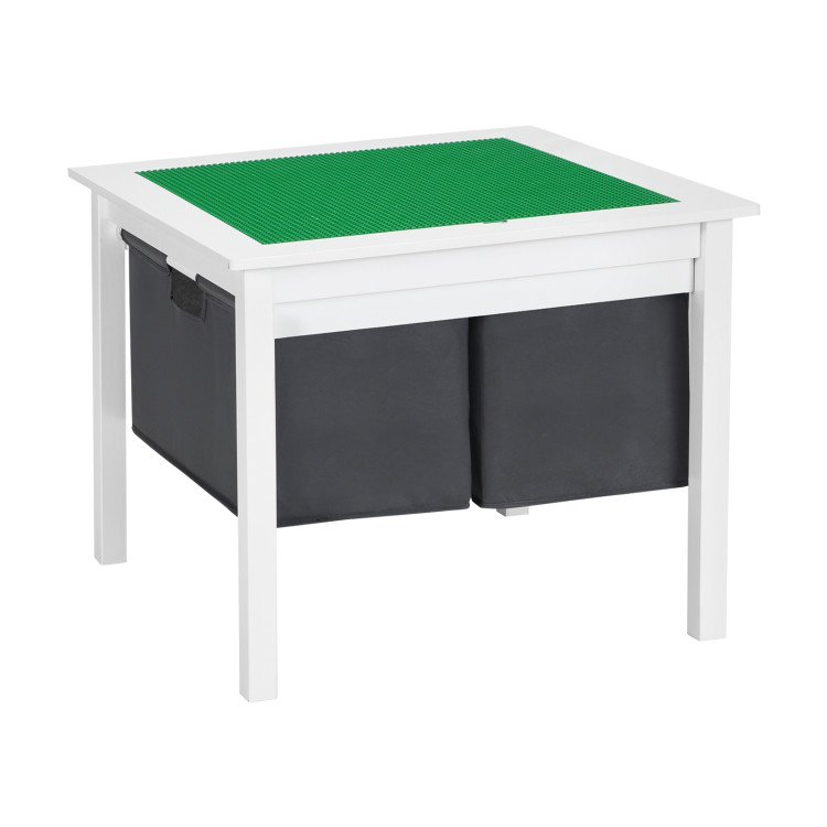 2-in-1 Kids Double-sided Activity Building Block Table with Drawers - Gallery View 1 of 11