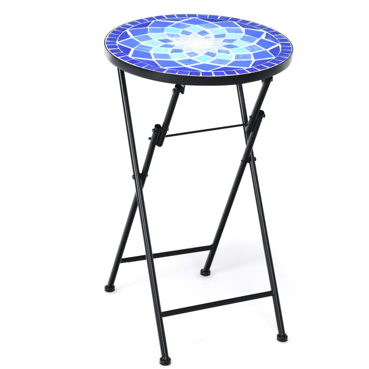 Folding Mosaic Side Table Accent TableCostway Gallery View 1 of 11