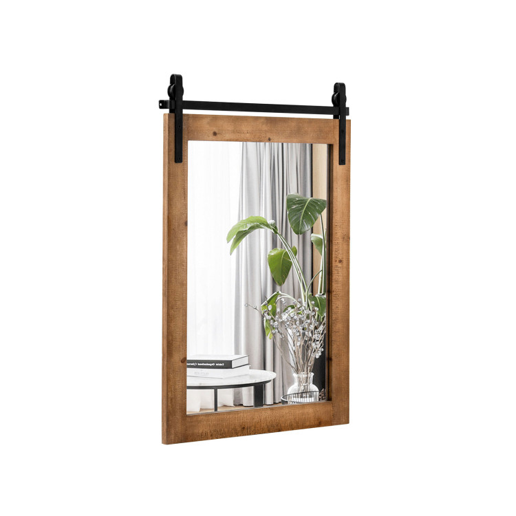 30 x 22 Inch Wall Mount Mirror with Wood Frame - Gallery View 1 of 12