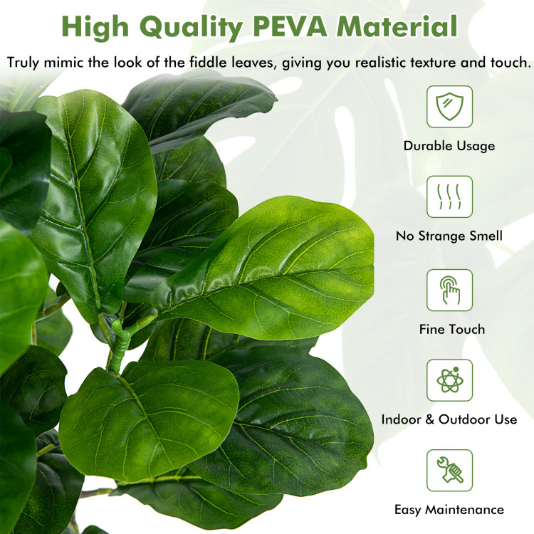 51 Inch 2-Pack Artificial Fiddle Leaf Fig Tree for Indoor and OutdoorCostway Gallery View 5 of 10