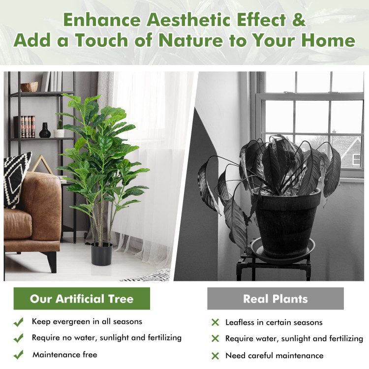 51 Inch 2-Pack Artificial Fiddle Leaf Fig Tree for Indoor and OutdoorCostway Gallery View 10 of 10