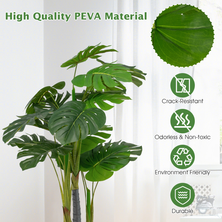 4 Feet Artificial Tree Artificial Monstera Palm Tree Fake PlantCostway Gallery View 9 of 11