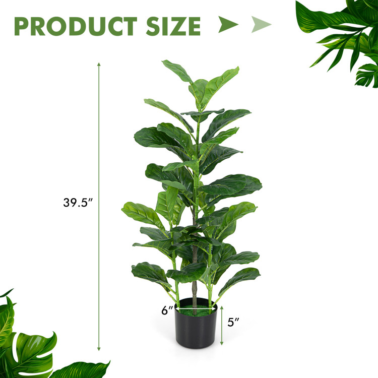 2-Pack Artificial Fiddle Leaf Fig Tree for Indoor and OutdoorCostway Gallery View 4 of 10